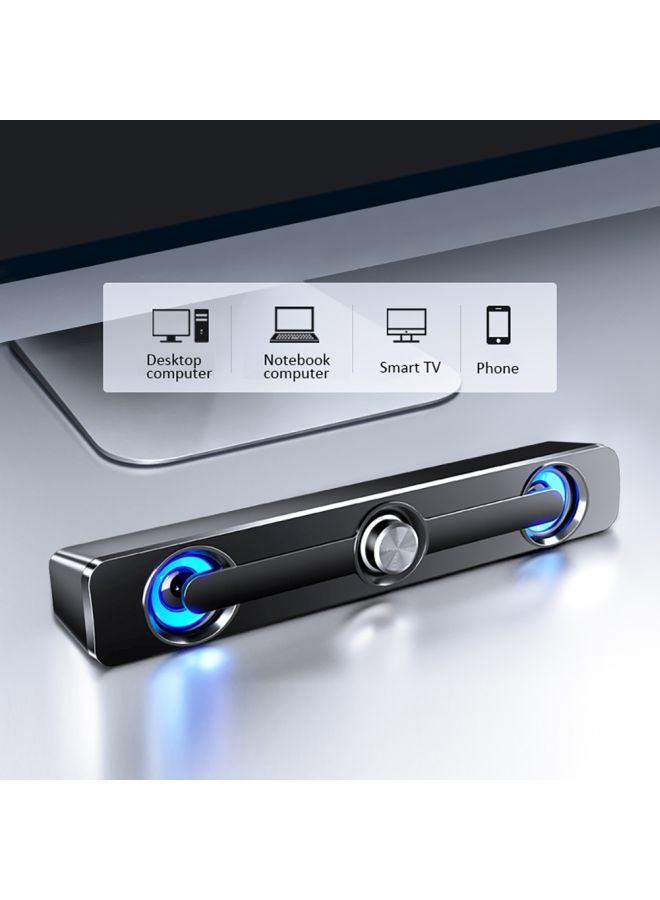 Mini USB Bluetooth Loudspeaker Black/Blue - Image 4