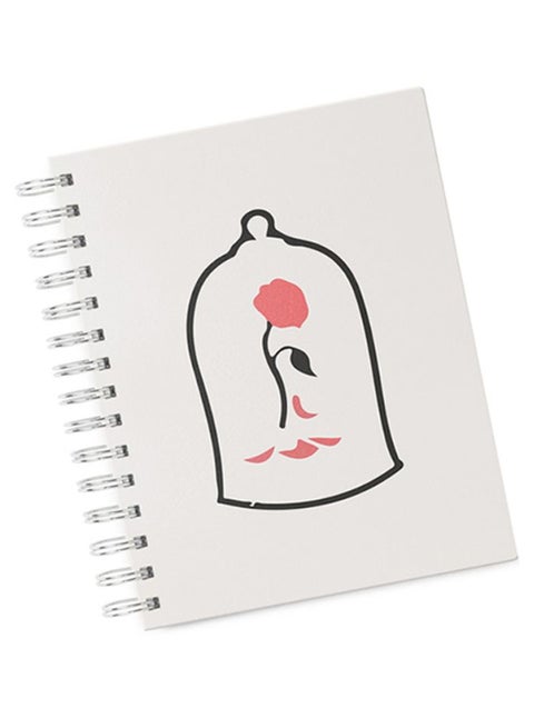 A4 Beauty And The Beast Themed Notebook White/Black/Pink
