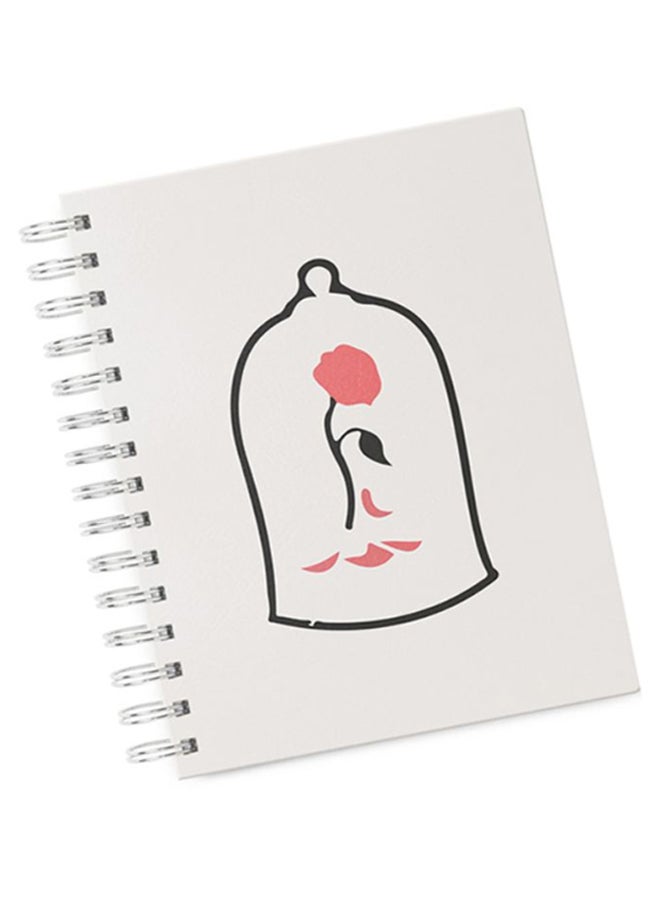 A4 Beauty And The Beast Themed Notebook White/Black/Pink