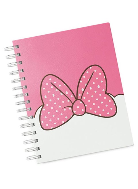 A4 Minnie Mouse Theme Hard Notebook Pink/White