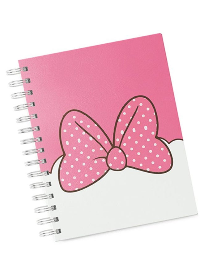 A4 Minnie Mouse Theme Hard Notebook Pink/White