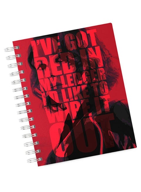 A4 Black Widow Quote Hard Notebook Red/Black