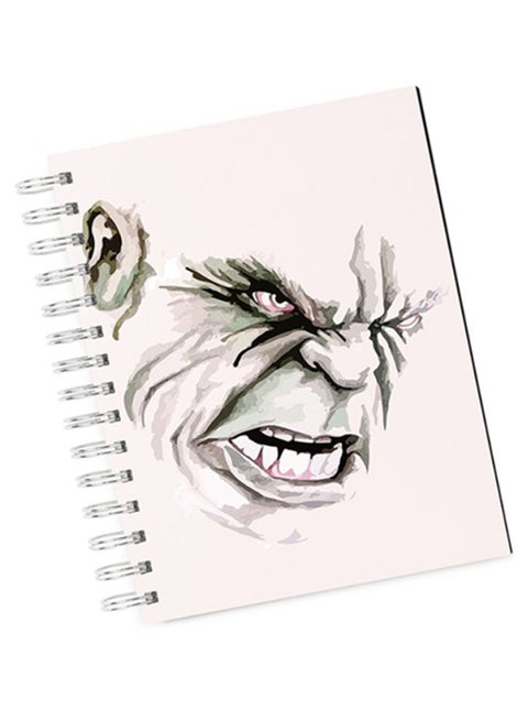 A4 Hulk Face Hard Notebook White/Grey/Black