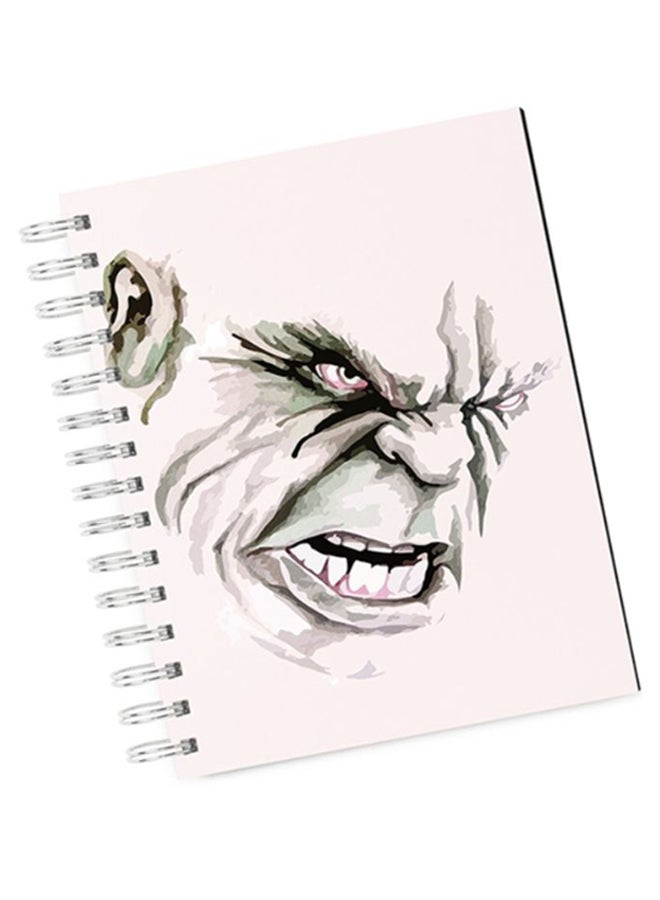 A4 Hulk Face Hard Notebook White/Grey/Black