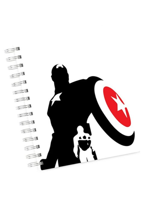 A4 Avengers Minimal Style Hard Notebook Black/Red/White