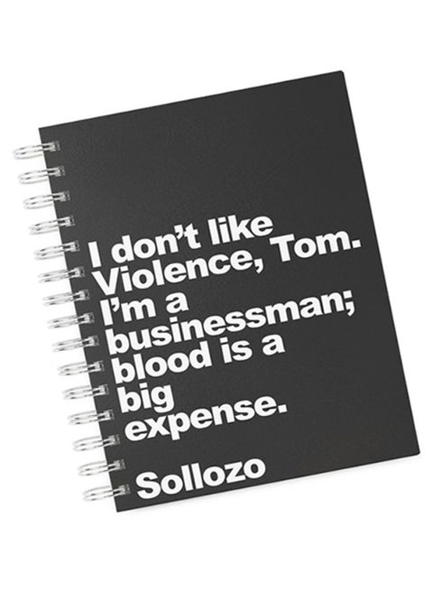 A4 Movie Quote Hard Notebook Black/White
