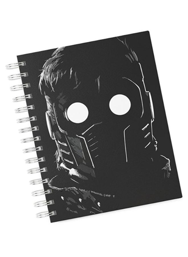 A4 Movie Character Groot Theme Hard Notebook Black/White