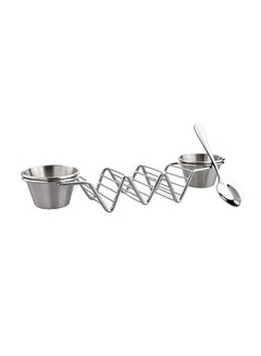 Taco Stand Up Holders With 2 Salad Cup Silver 205grams