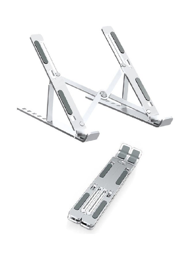 Generic - Foldable Laptop Stand 6-Level Adjustable Height Silver - Image 1