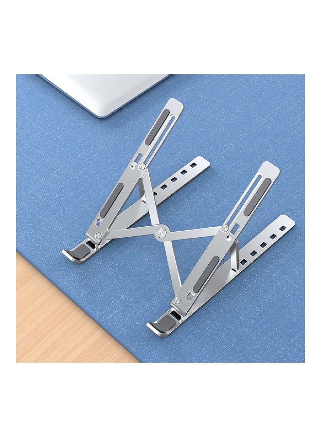 Generic - Foldable Laptop Stand 6-Level Adjustable Height Silver - Image 1