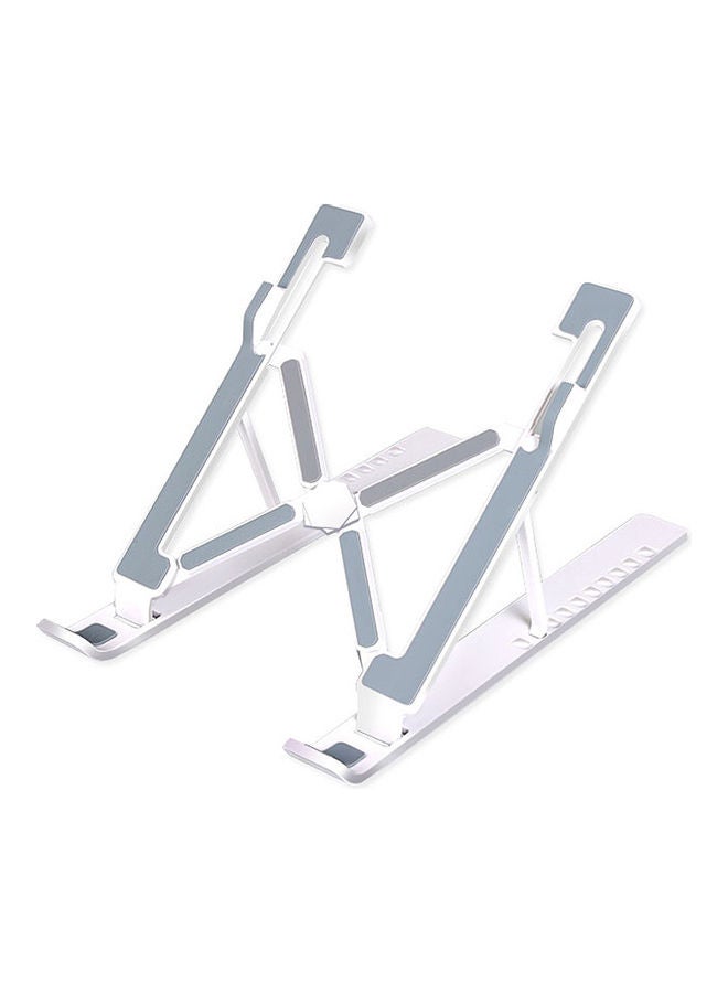 Ten-gear Foldable Notebook Laptop Tablet Stand Height Adjustable Folding Portable Office Holder Cooling Bracket White  - Image 1