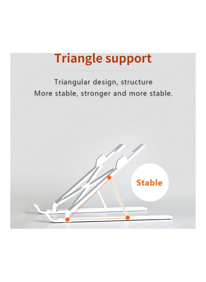 Ten-gear Foldable Notebook Laptop Tablet Stand Height Adjustable Folding Portable Office Holder Cooling Bracket White  - Image 2