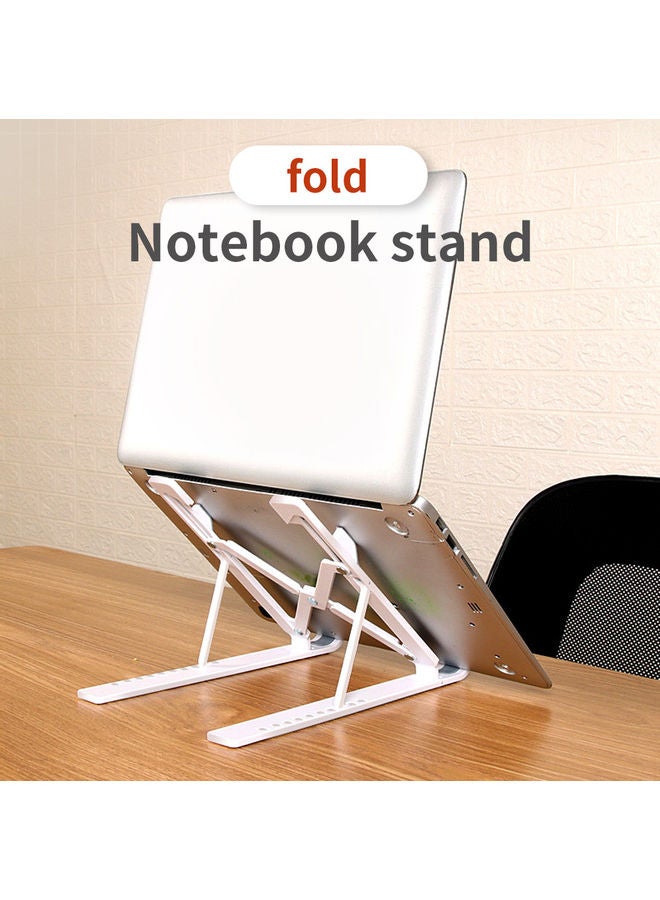 Ten-gear Foldable Notebook Laptop Tablet Stand Height Adjustable Folding Portable Office Holder Cooling Bracket White  - Image 3