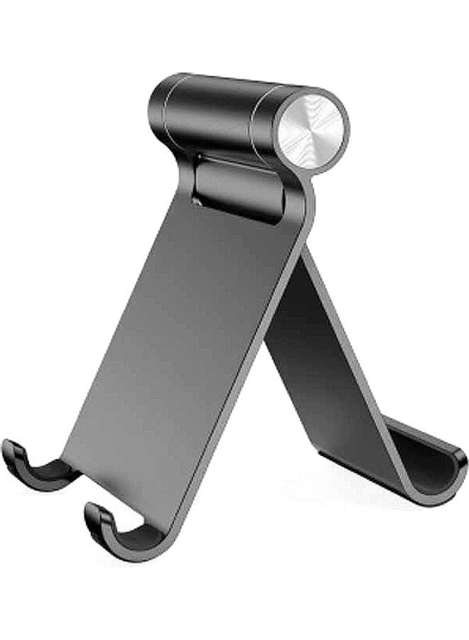 JR-ZS206 Desktop Cellphone Bracket Multifunctional Folding Portable Non-slip Aluminum Phone/Tablet Stand Holder Grey - Image 1