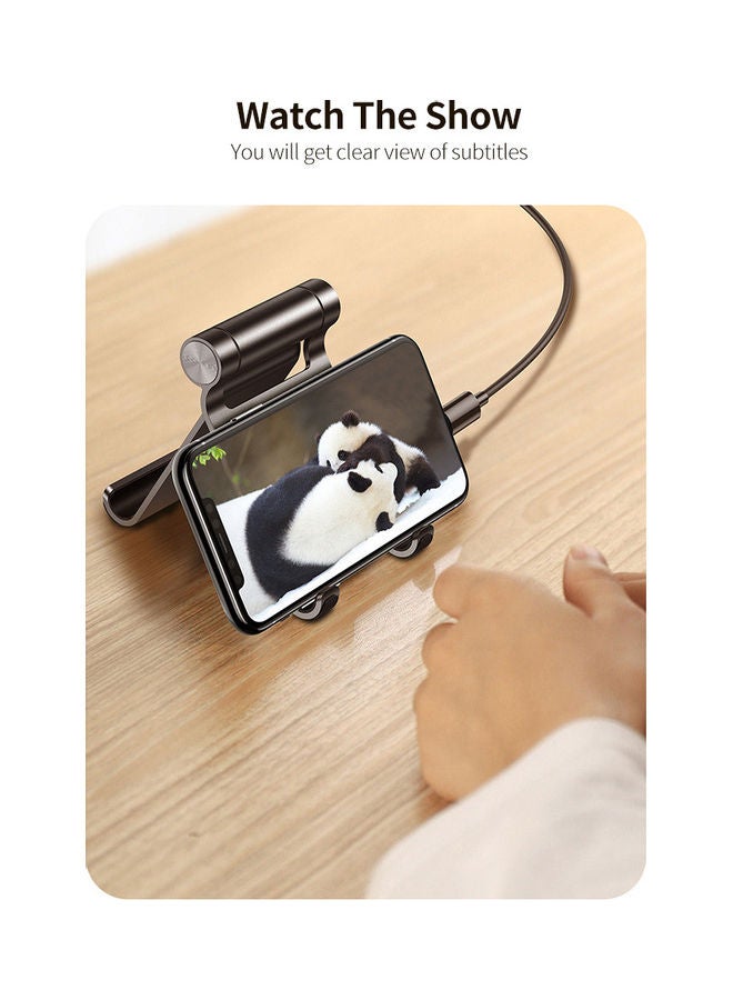 JR-ZS206 Desktop Cellphone Bracket Multifunctional Folding Portable Non-slip Aluminum Phone/Tablet Stand Holder Grey - Image 3
