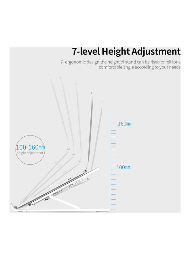 Laptop Tablet Stand 6-level Height Adjustable Folding Portable Office Holder Cooling Bracket for 11-17 Inch Pink - Image 5