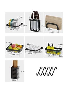 Toshionics Stainless Steel Dish Drying Rack Over Sink Black 85x32x52cm  - Image 3