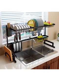 Toshionics Stainless Steel Dish Drying Rack Over Sink Black 85x32x52cm  - Image 5