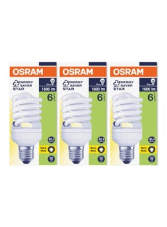 Osram Duluxstar Mini Twist Compact fluorescent integrated, Spiral Shape 23 Watt Screw - Base- E27, 1600 lm (Pack of 3) white 10 x 6 x 6 cmcm  - Image 1