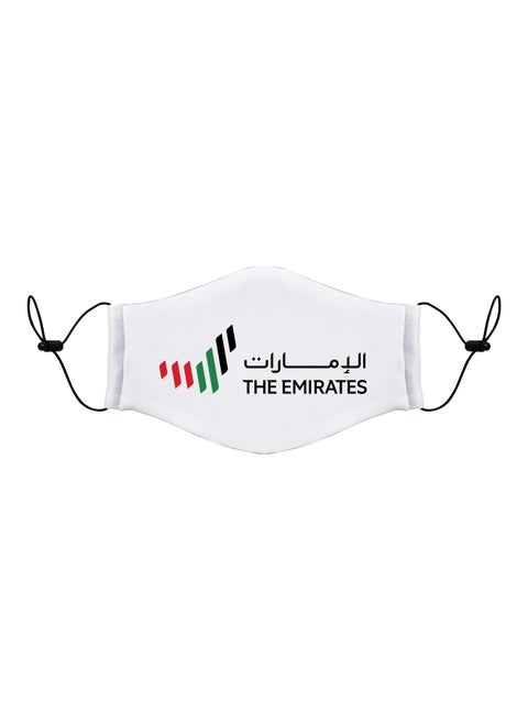 Fabric 2 Layer face mask Reusable Washable Mask Size 20x13 cms with adjustable Ear loop - UAE LOGO 7Lines Multicolour 20 X13cm