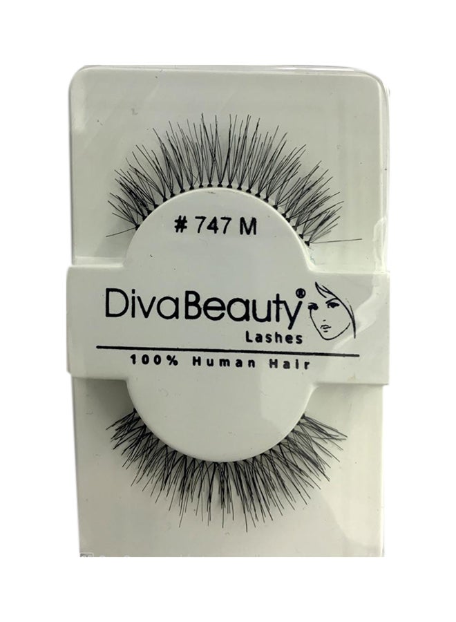 DIVA BEAUTY 100% Genuine Hair False Eyelashes Black - Image 1