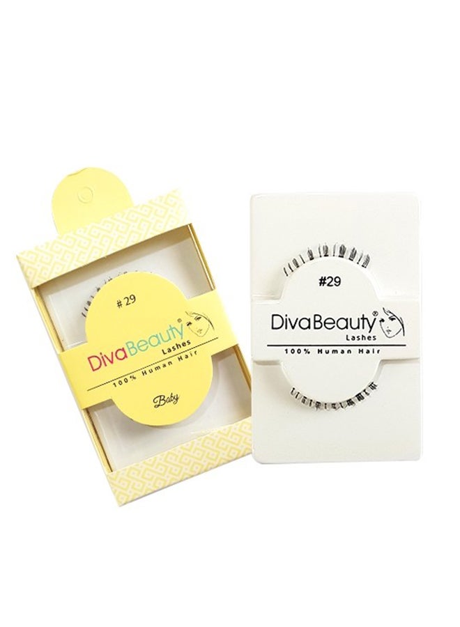 DIVA BEAUTY 100% Genuine Hair False Eyelashes Black - Image 1