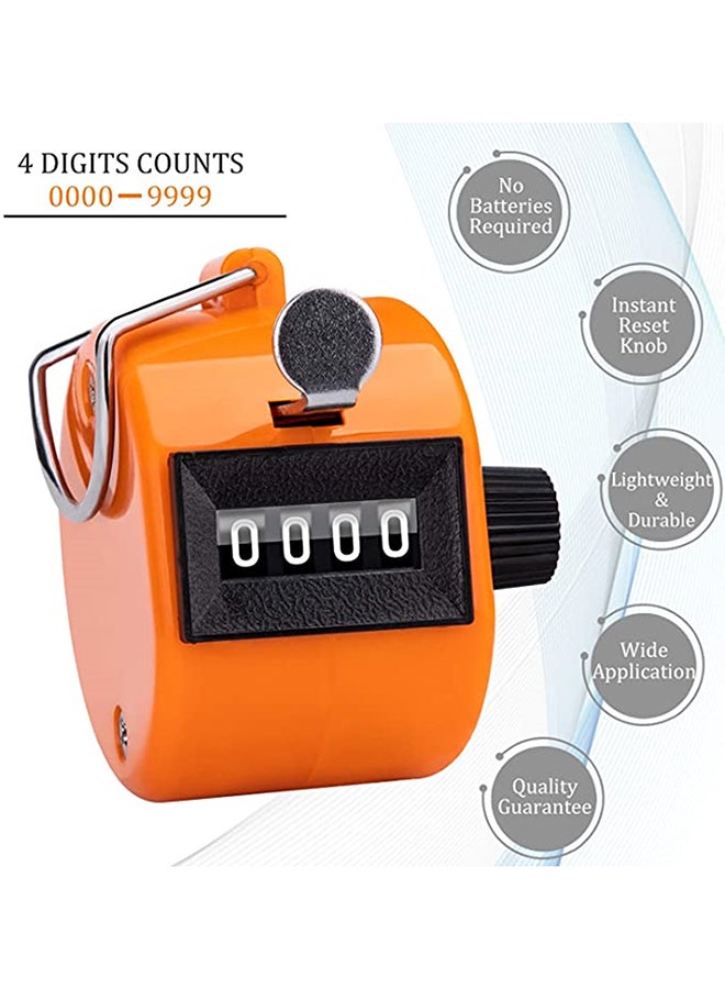 6-Piece 4-Digit Hand Tally Counter Multicolour - Image 2