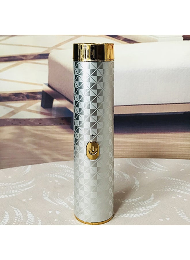 Portable Bakhoor Incense Burner With USB Charging Silver 6x4.5x15cm - Image 2