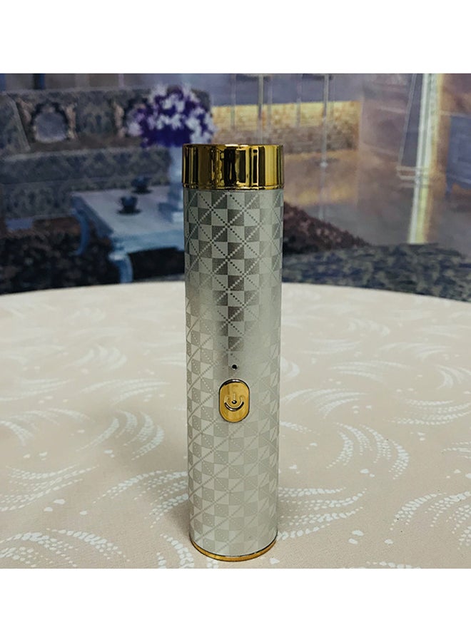 Portable Bakhoor Incense Burner With USB Charging Silver 6x4.5x15cm - Image 5