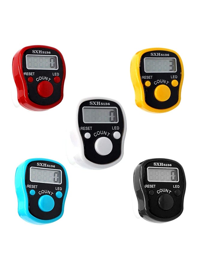 5-Piece Digital LED Electronic Handheld Tally Counter Multicolour  - Image 2