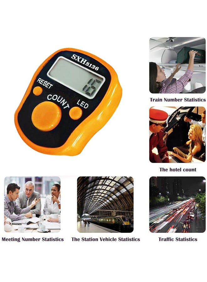 5-Piece Digital LED Electronic Handheld Tally Counter Multicolour  - Image 5
