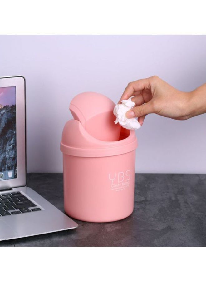 CABINA HOME - Creative Mini Desktop Flip Trash Bin Pink 20x13x13cm - Image 1