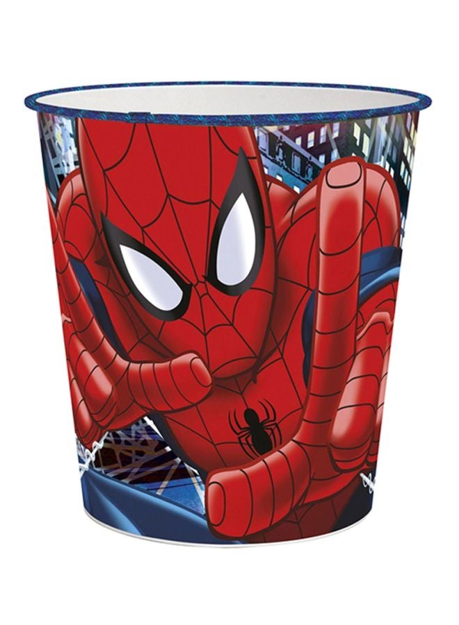 ديزني صندوق قمامة بطبعة شخصية سبايدرمان أحمر / أزرق / أسود 21x21x23سم