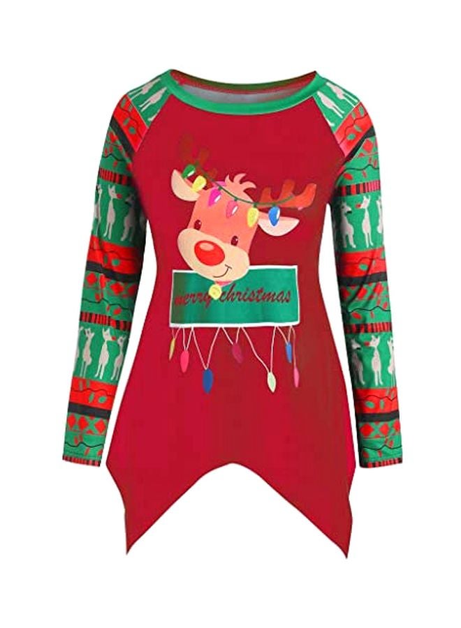 12 Pack Merry Christmas Printed Blouse Red/Green/Yellow - Image 1