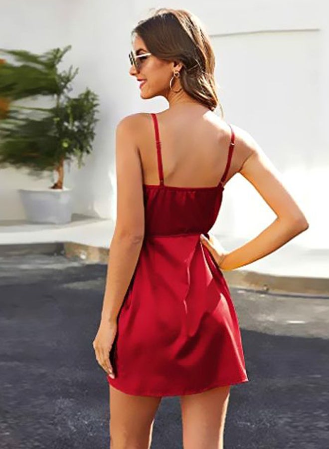 Solid Mini Dress Red - Image 2