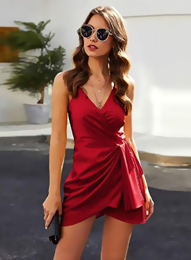 Solid Mini Dress Red - Image 1