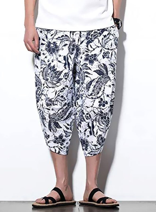 12 Pack Floral Printed Drawstring Pants Black/White  - Image 2