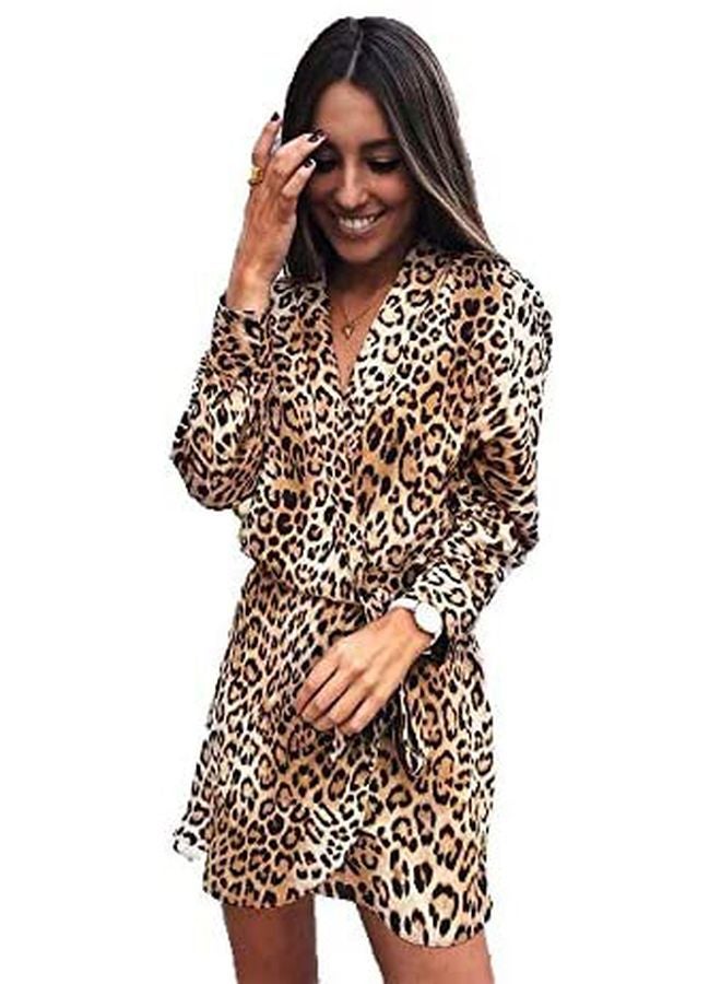 Pack Of 10 Leopard Printed Mini Dress Brown/White/Black  - Image 1