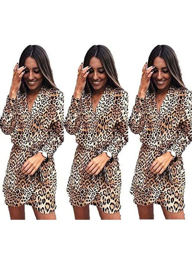 Pack Of 10 Leopard Printed Mini Dress Brown/White/Black  - Image 2