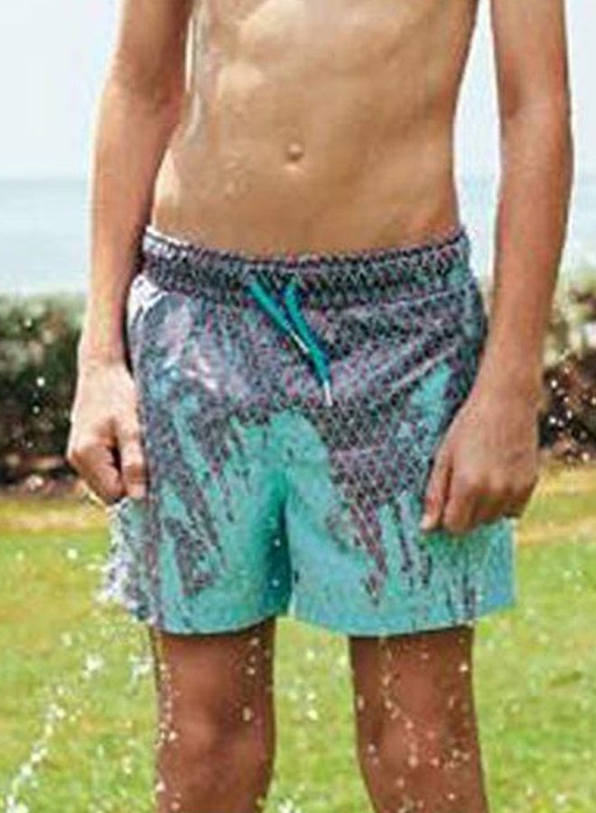 Diamond Printed Swim Shorts Blue/Purple