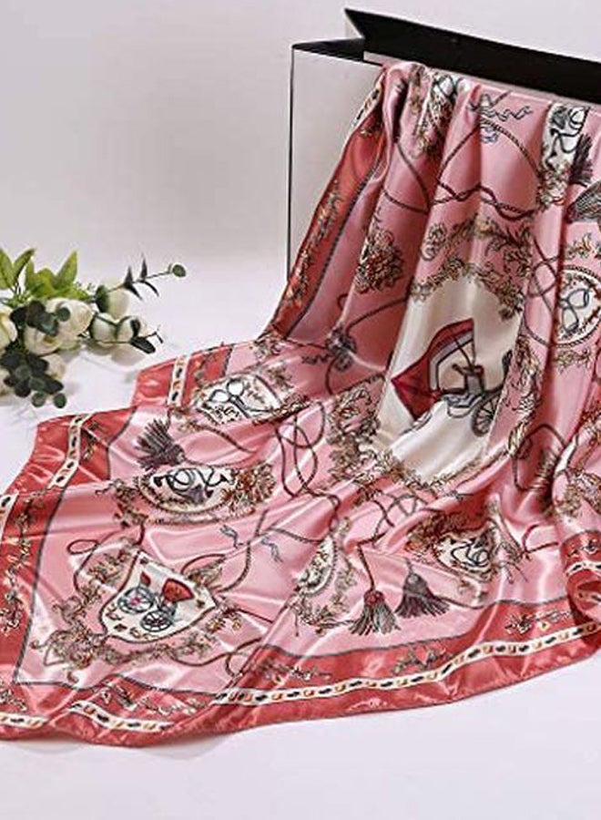 مجموعة أوشحة مزينة بطبعات من 10 قطع وردي/أحمر/أبيض - Image 2