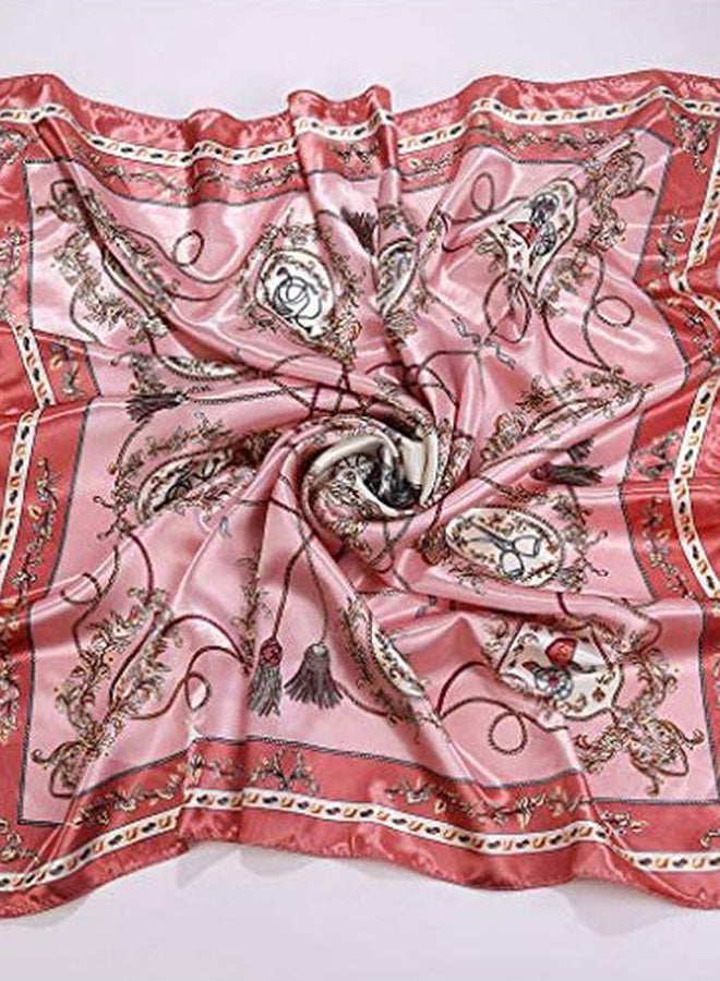 مجموعة أوشحة مزينة بطبعات من 10 قطع وردي/أحمر/أبيض - Image 3