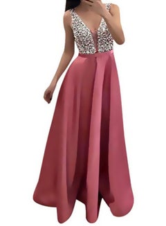 Generic Sequin Patchwork Detailed Gown Dress Pink/Silver  - Image 1
