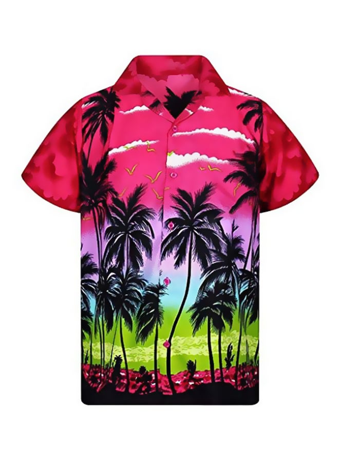 Pack Of 10 Hawaii Beach Print Shirt Pink/Green/Black  - Image 1