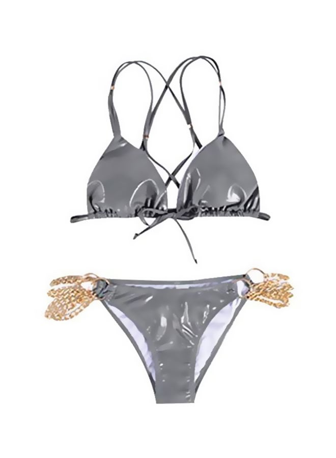 Push-Up Padded Bikini Silver/Gold - Image 1