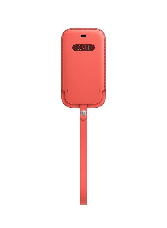 Apple - iPhone 12 Mini Leather Sleeve With MagSafe Pink Citrus - Image 1