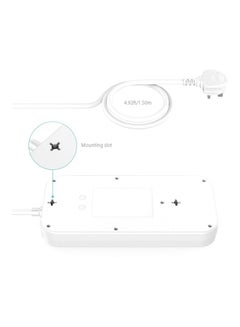 dodocool Smart 6 Way Power Strip With USB Charger White  - Image 4