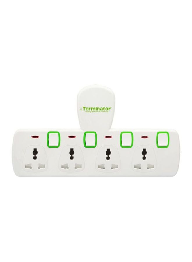 4-Way Universal Multi Adaptor T-Type Socket White/Green - v1605611137/N18019626A_1