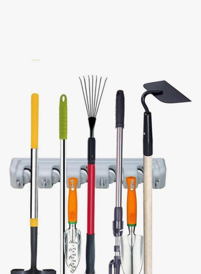 Generic Broom And Mop Holder With Garden Tool Storage Grey  - Image 2