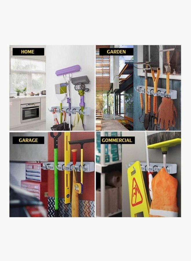 Generic Broom And Mop Holder With Garden Tool Storage Grey  - Image 3